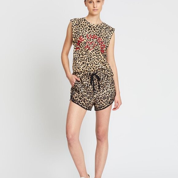 New The Upside Leo Love Leopard Sleeveless Muscle Tee Tank Top NWT Small - Picture 3 of 16